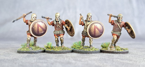 Bemalte spartan hoplites - hoplites,